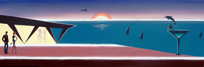 Painting of a harbour