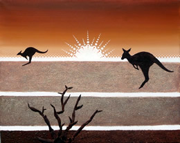 Painting of a desert sunset